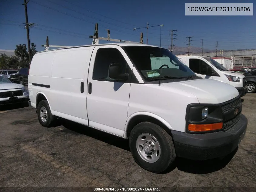 2016 Chevrolet Express 2500 Work Van VIN: 1GCWGAFF2G1118806 Lot: 40470436