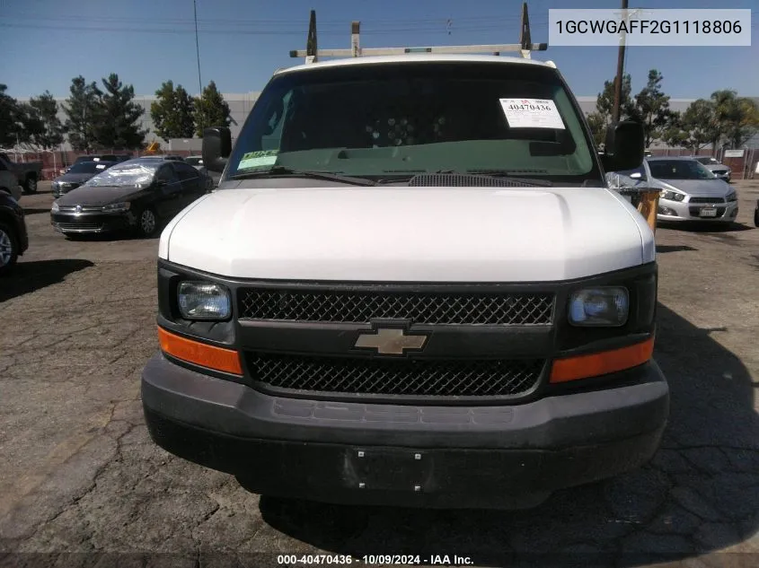 1GCWGAFF2G1118806 2016 Chevrolet Express 2500 Work Van