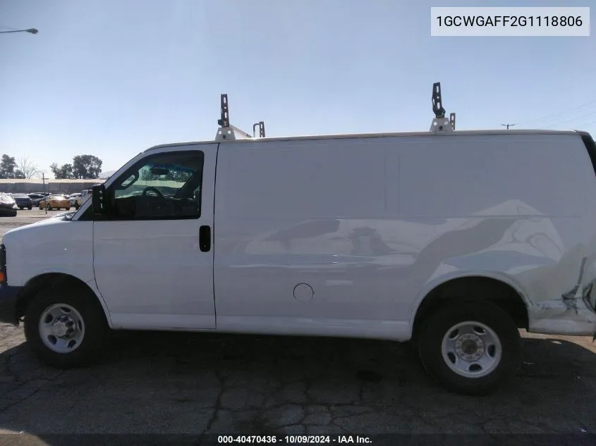 1GCWGAFF2G1118806 2016 Chevrolet Express 2500 Work Van