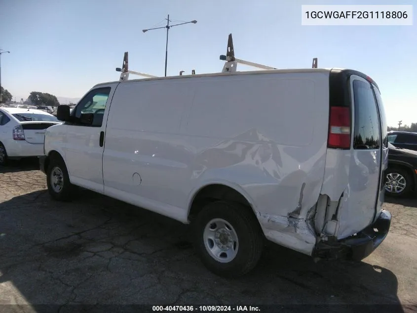 1GCWGAFF2G1118806 2016 Chevrolet Express 2500 Work Van