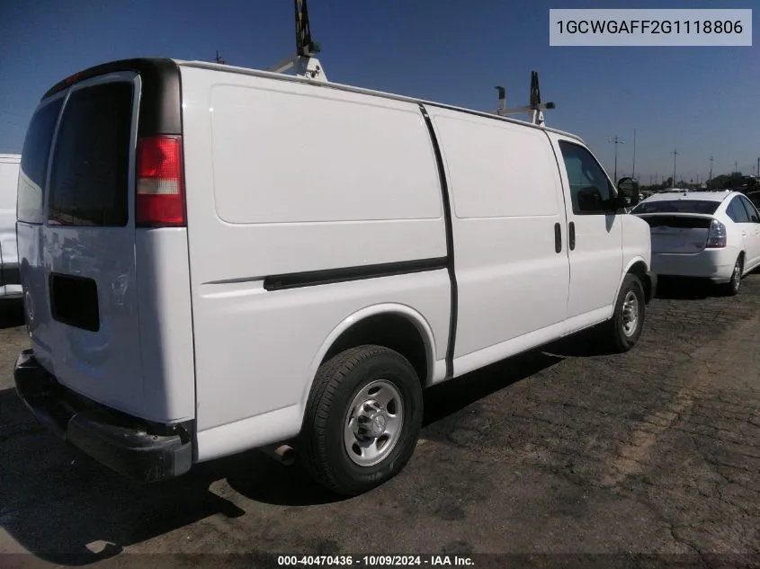 1GCWGAFF2G1118806 2016 Chevrolet Express 2500 Work Van