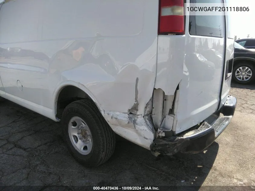 1GCWGAFF2G1118806 2016 Chevrolet Express 2500 Work Van