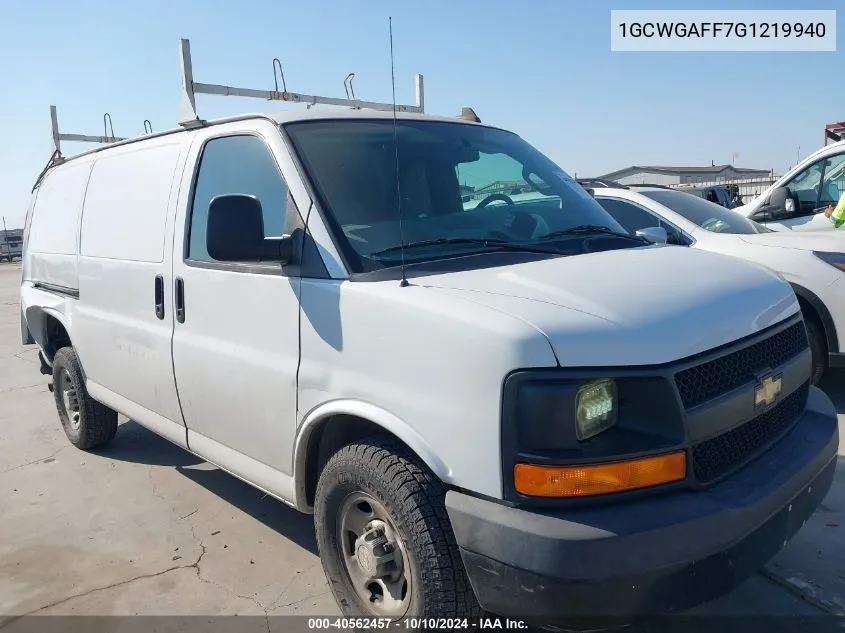 2016 Chevrolet Express 2500 Work Van VIN: 1GCWGAFF7G1219940 Lot: 40562457