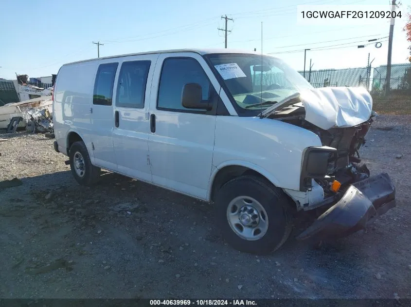 2016 Chevrolet Express 2500 Work Van VIN: 1GCWGAFF2G1209204 Lot: 40639969