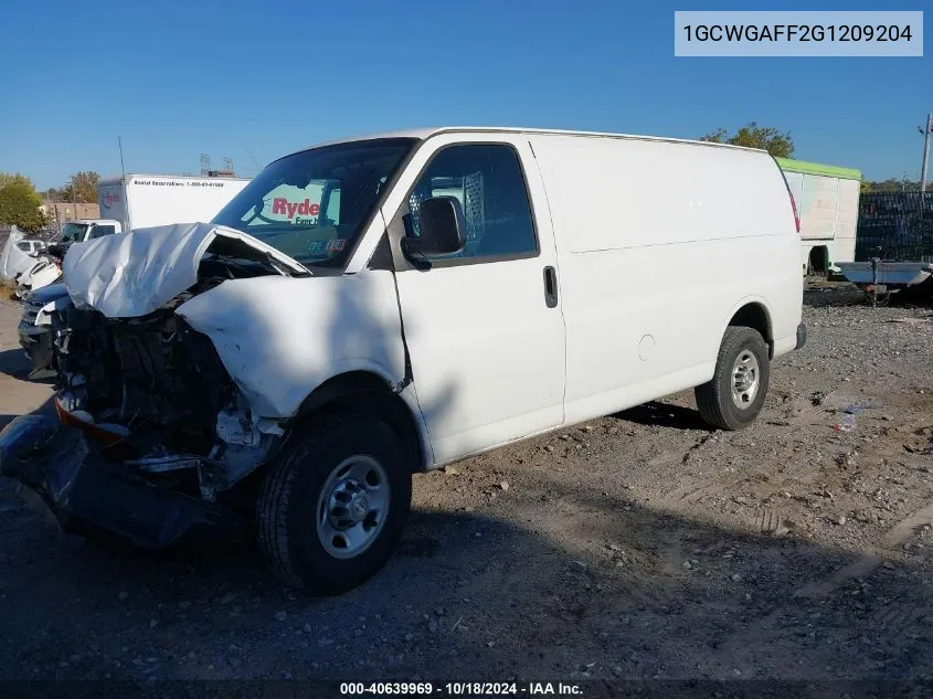 2016 Chevrolet Express 2500 Work Van VIN: 1GCWGAFF2G1209204 Lot: 40639969