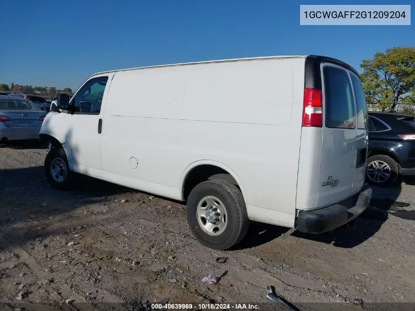 2016 Chevrolet Express 2500 Work Van VIN: 1GCWGAFF2G1209204 Lot: 40639969