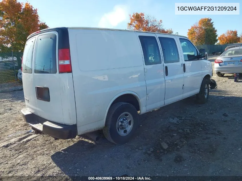 2016 Chevrolet Express 2500 Work Van VIN: 1GCWGAFF2G1209204 Lot: 40639969