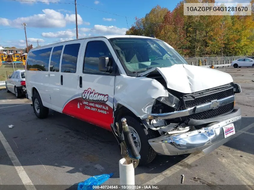 1GAZGPFG4G1281670 2016 Chevrolet Express 3500 Lt