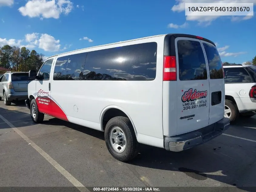 1GAZGPFG4G1281670 2016 Chevrolet Express 3500 Lt