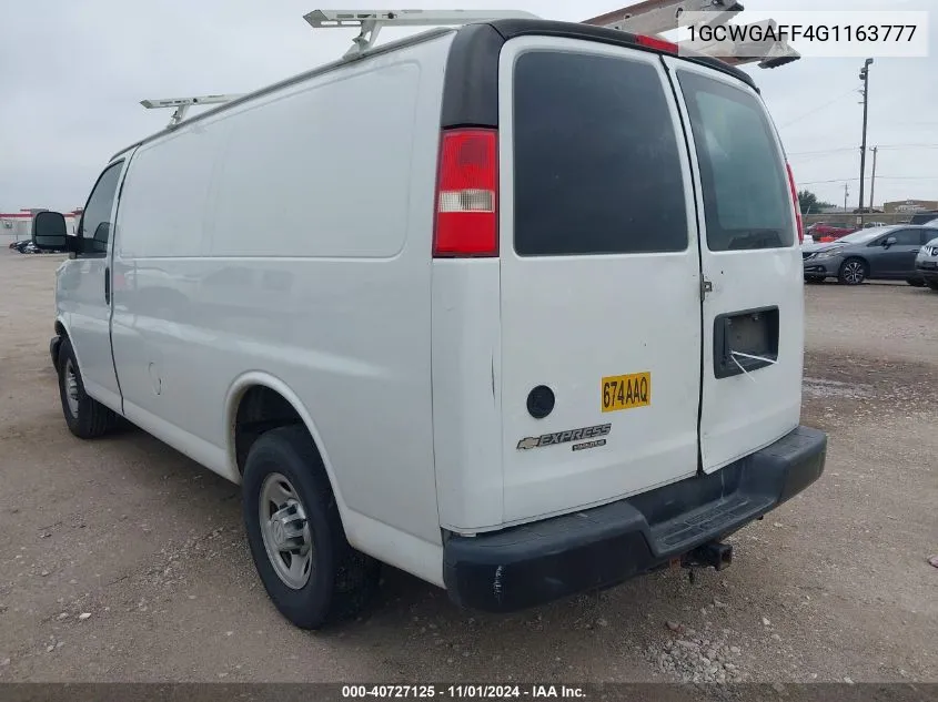 1GCWGAFF4G1163777 2016 Chevrolet Express 2500 Work Van