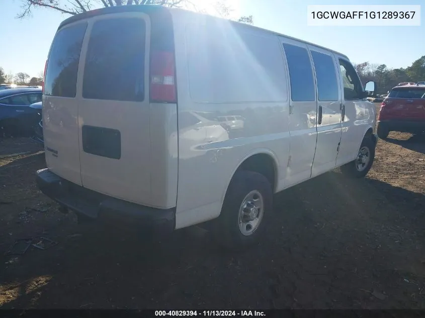 2016 Chevrolet Express 2500 Work Van VIN: 1GCWGAFF1G1289367 Lot: 40829394