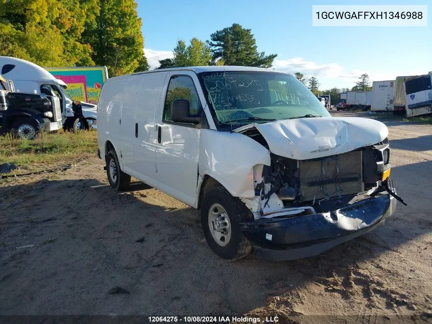 2017 Chevrolet Express VIN: 1GCWGAFFXH1346988 Lot: 12064275