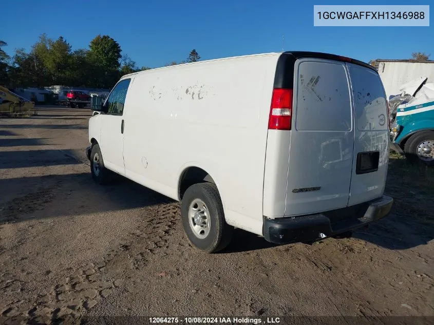 2017 Chevrolet Express VIN: 1GCWGAFFXH1346988 Lot: 12064275