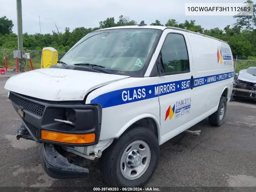 1GCWGAFF3H1112689 2017 Chevrolet Express 2500 Work Van