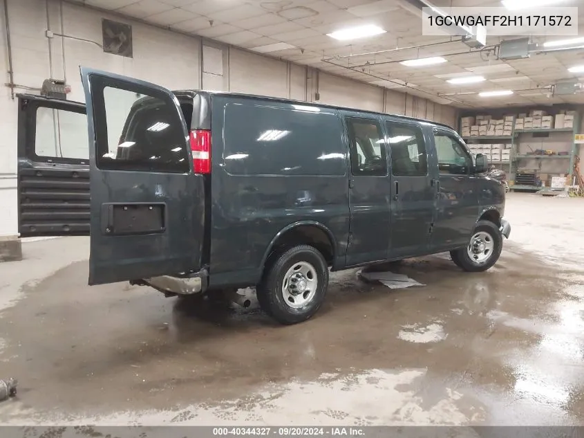 2017 Chevrolet Express 2500 Work Van VIN: 1GCWGAFF2H1171572 Lot: 40344327