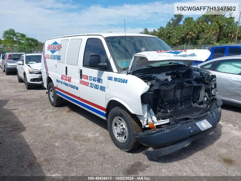 2017 Chevrolet Express 2500 Work Van VIN: 1GCWGAFF7H1347502 Lot: 40439413