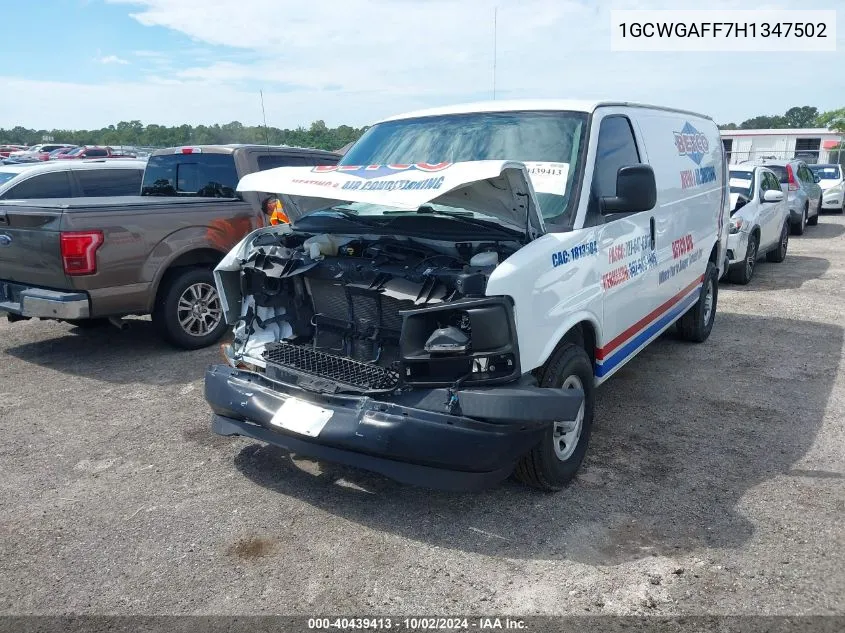 2017 Chevrolet Express 2500 Work Van VIN: 1GCWGAFF7H1347502 Lot: 40439413