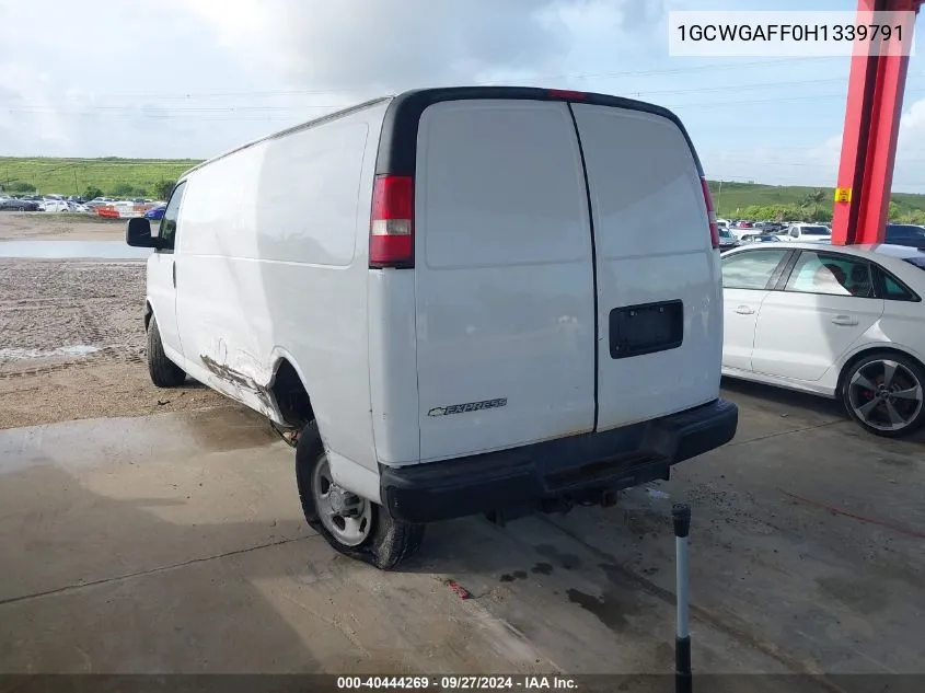 2017 Chevrolet Express 2500 Work Van VIN: 1GCWGAFF0H1339791 Lot: 40444269