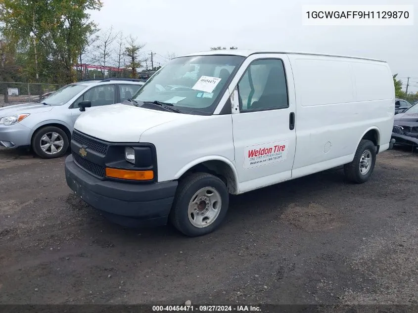 2017 Chevrolet Express 2500 Work Van VIN: 1GCWGAFF9H1129870 Lot: 40454471