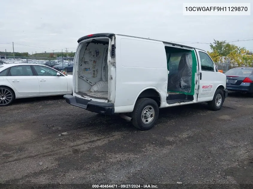 2017 Chevrolet Express 2500 Work Van VIN: 1GCWGAFF9H1129870 Lot: 40454471