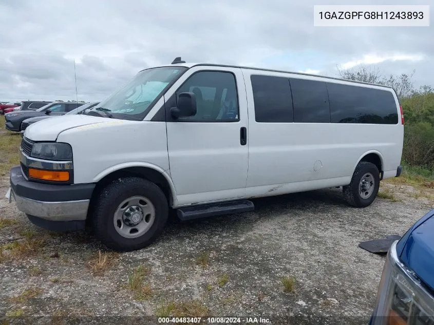 2017 Chevrolet Express G3500 Lt VIN: 1GAZGPFG8H1243893 Lot: 40483407