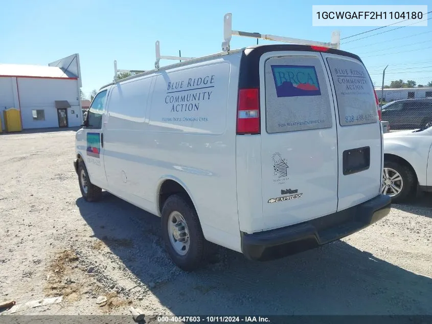 1GCWGAFF2H1104180 2017 Chevrolet Express 2500 Work Van