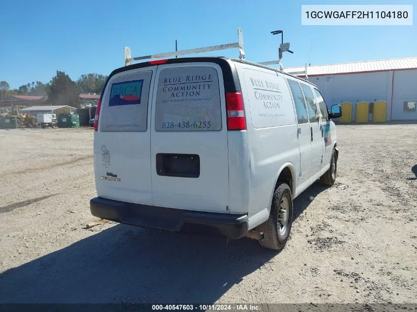 2017 Chevrolet Express 2500 Work Van VIN: 1GCWGAFF2H1104180 Lot: 40547603