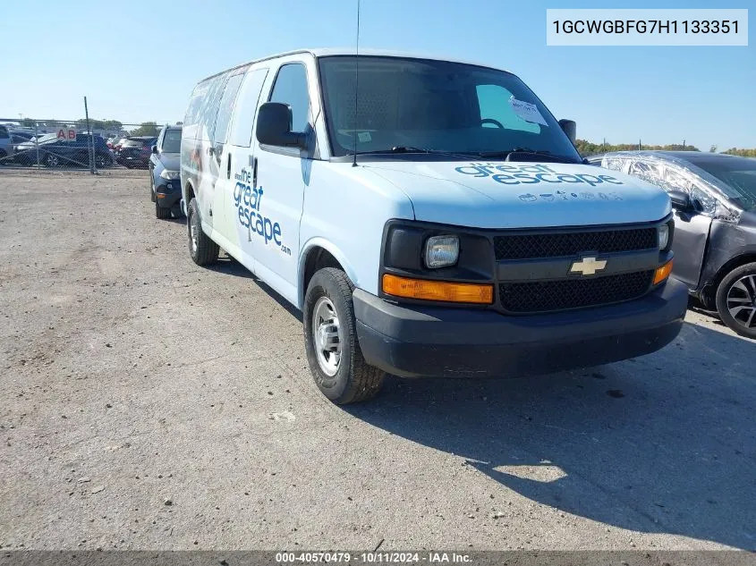 2017 Chevrolet Express 2500 Work Van VIN: 1GCWGBFG7H1133351 Lot: 40570479