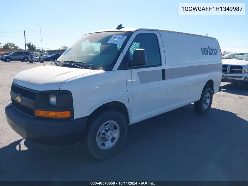 2017 Chevrolet Express 2500 Work Van VIN: 1GCWGAFF1H1349987 Lot: 40578658