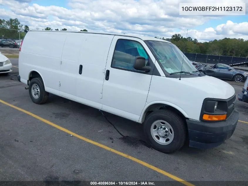 2017 Chevrolet Express 2500 Work Van VIN: 1GCWGBFF2H1123172 Lot: 40596384