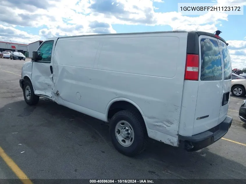 2017 Chevrolet Express 2500 Work Van VIN: 1GCWGBFF2H1123172 Lot: 40596384