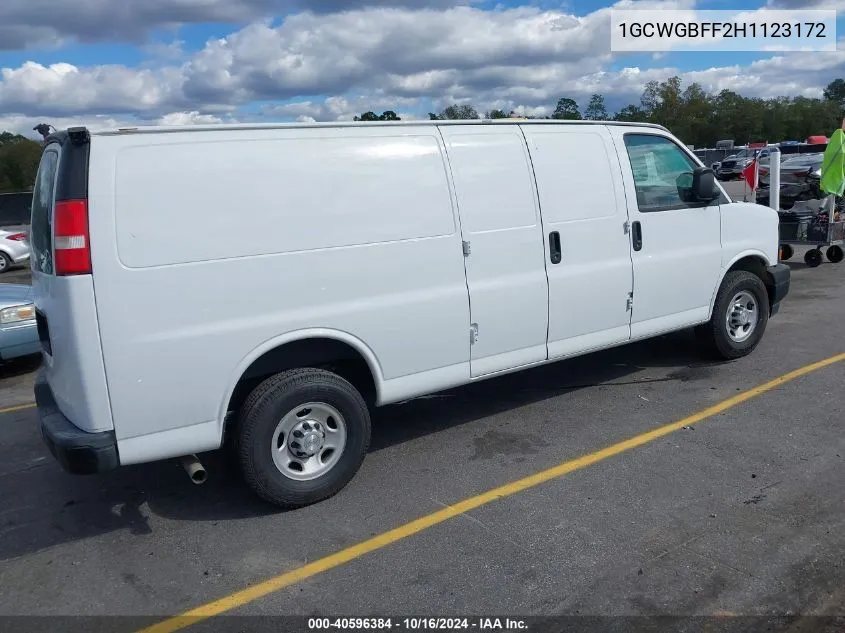 2017 Chevrolet Express 2500 Work Van VIN: 1GCWGBFF2H1123172 Lot: 40596384