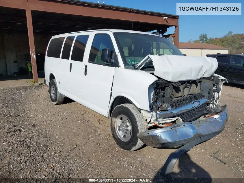 2017 Chevrolet Express 2500 Work Van VIN: 1GCWGAFF7H1343126 Lot: 40643311