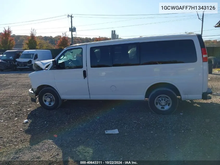 2017 Chevrolet Express 2500 Work Van VIN: 1GCWGAFF7H1343126 Lot: 40643311