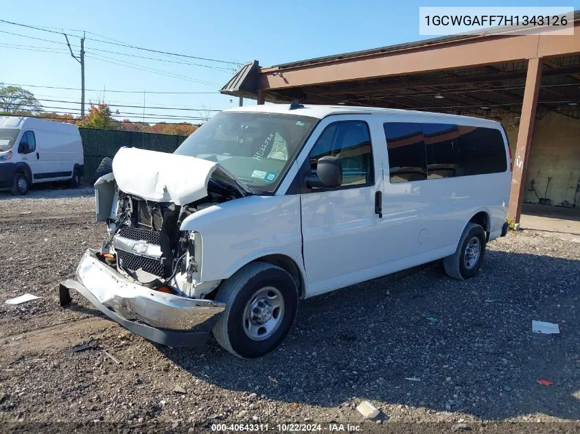 2017 Chevrolet Express 2500 Work Van VIN: 1GCWGAFF7H1343126 Lot: 40643311