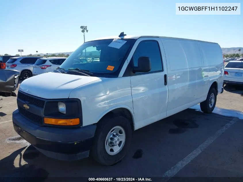 2017 Chevrolet Express 2500 Work Van VIN: 1GCWGBFF1H1102247 Lot: 40660637