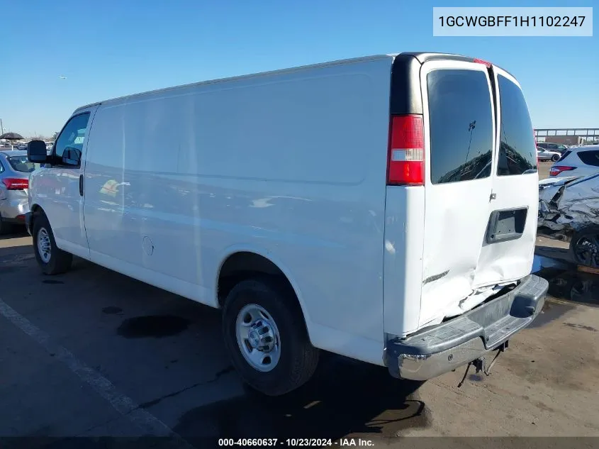 2017 Chevrolet Express 2500 Work Van VIN: 1GCWGBFF1H1102247 Lot: 40660637