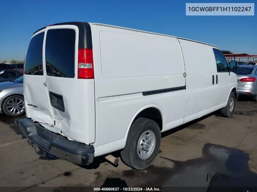 2017 Chevrolet Express 2500 Work Van VIN: 1GCWGBFF1H1102247 Lot: 40660637