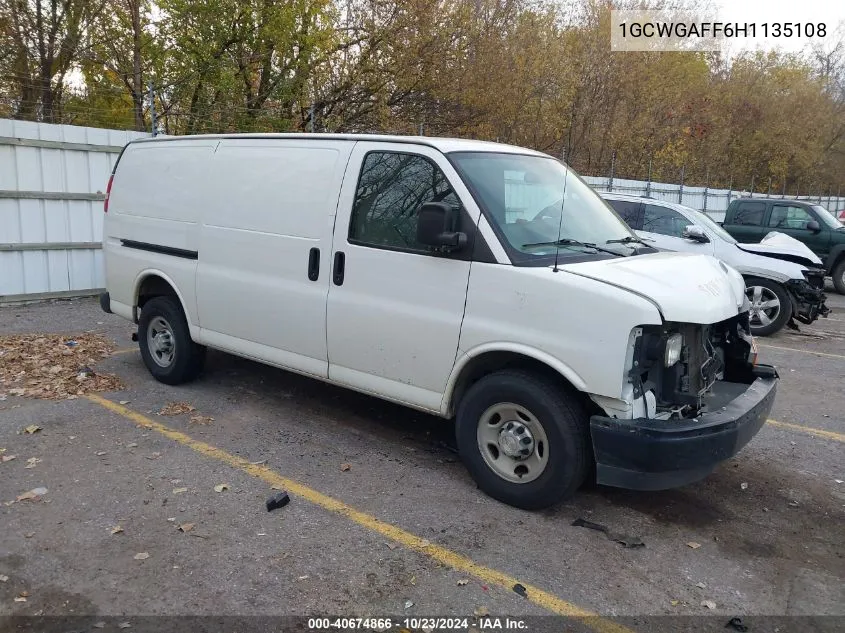 2017 Chevrolet Express 2500 Work Van VIN: 1GCWGAFF6H1135108 Lot: 40674866