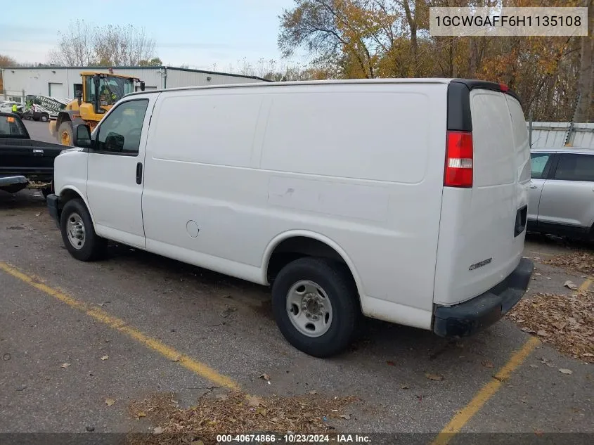 2017 Chevrolet Express 2500 Work Van VIN: 1GCWGAFF6H1135108 Lot: 40674866