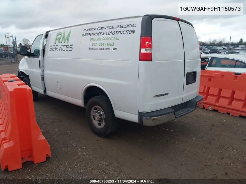 1GCWGAFF9H1150573 2017 Chevrolet Express 2500 Work Van