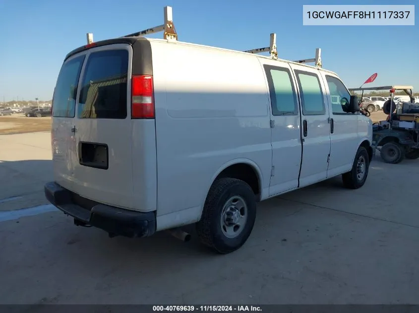 2017 Chevrolet Express 2500 Work Van VIN: 1GCWGAFF8H1117337 Lot: 40769639