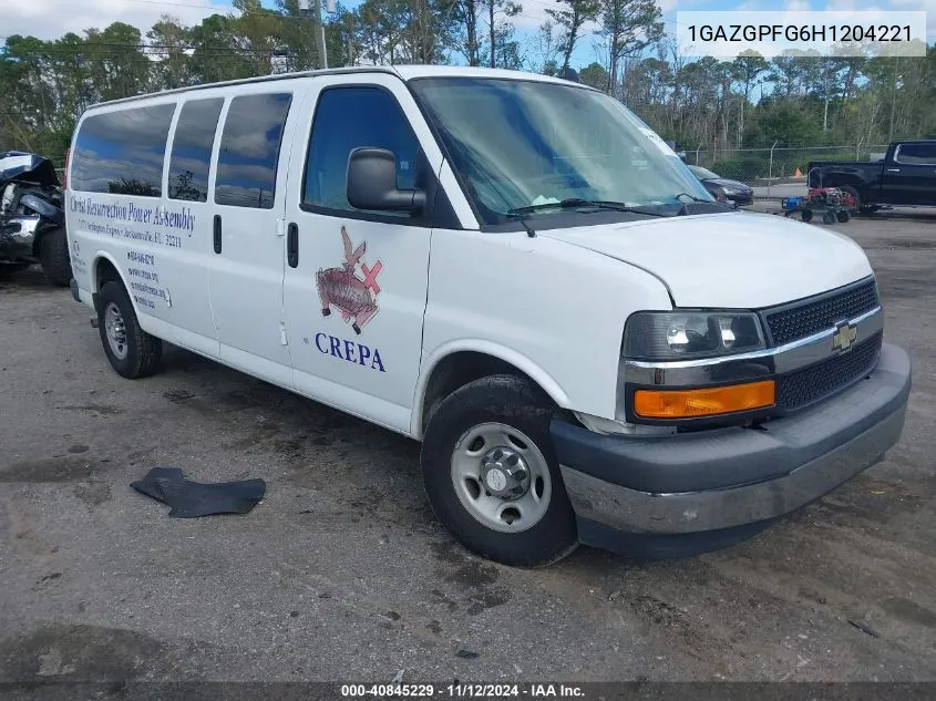 2017 Chevrolet Express 3500 Lt VIN: 1GAZGPFG6H1204221 Lot: 40845229