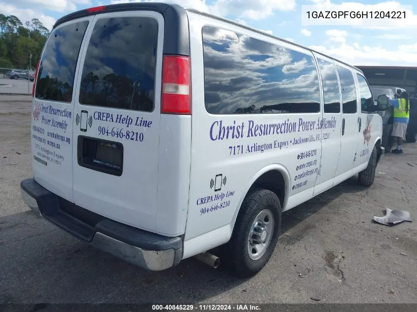 2017 Chevrolet Express 3500 Lt VIN: 1GAZGPFG6H1204221 Lot: 40845229