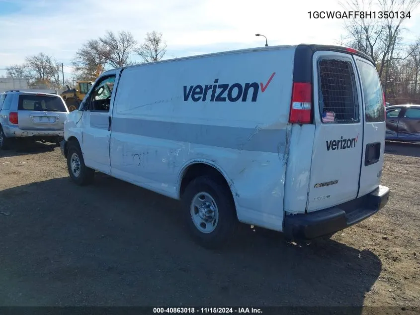 2017 Chevrolet Express 2500 Work Van VIN: 1GCWGAFF8H1350134 Lot: 40863018