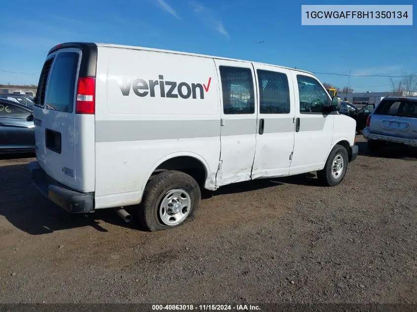 2017 Chevrolet Express 2500 Work Van VIN: 1GCWGAFF8H1350134 Lot: 40863018