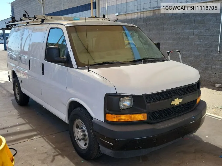 2017 Chevrolet Express G2500 VIN: 1GCWGAFF5H1118705 Lot: 40880233