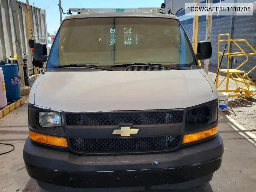 2017 Chevrolet Express G2500 VIN: 1GCWGAFF5H1118705 Lot: 40880233