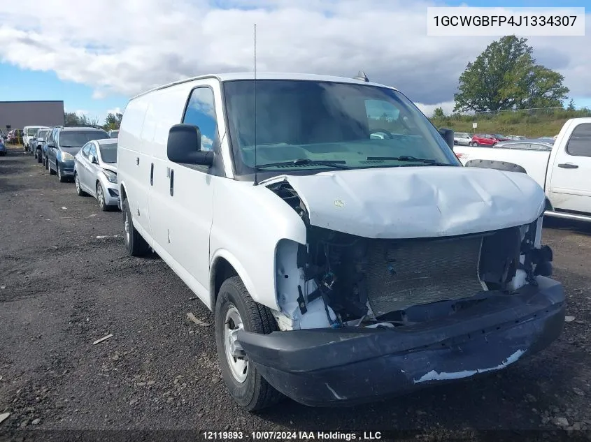 2018 Chevrolet Express Cargo Van VIN: 1GCWGBFP4J1334307 Lot: 12119893