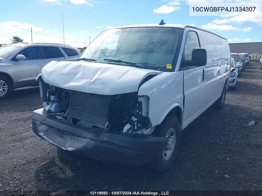 2018 Chevrolet Express Cargo Van VIN: 1GCWGBFP4J1334307 Lot: 12119893